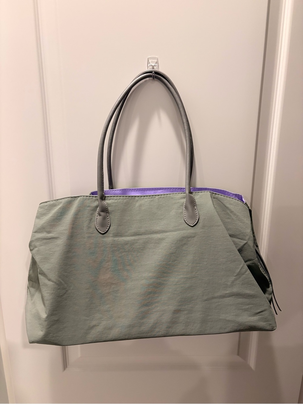 Everyday Gray Tote with Purple Accent Trim
